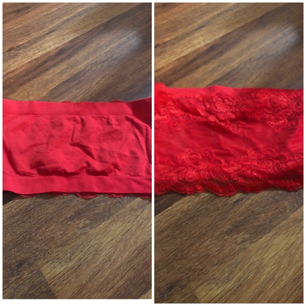Red lace bandeau